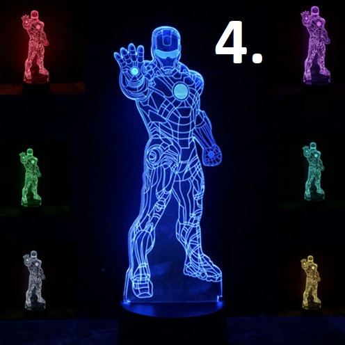 Vasember 3D led éjszakai fény 7 színváltás távirányítóval