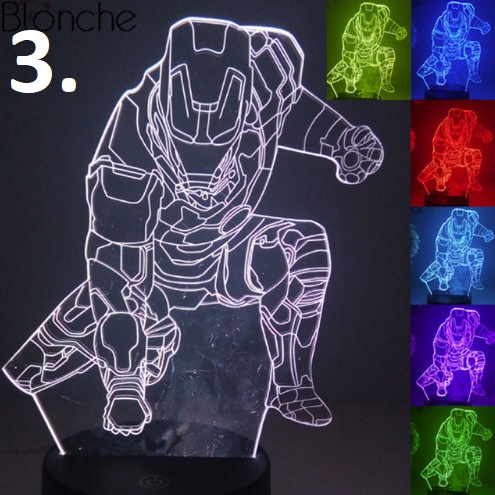 Vasember 3D led éjszakai fény 7 színváltás távirányítóval