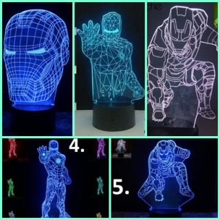 Vasember 3D led éjszakai fény 7 színváltás távirányítóval