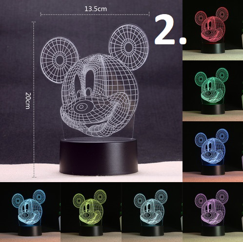 Mickey 3D led éjszakai fény 7 színváltás távirányítóval